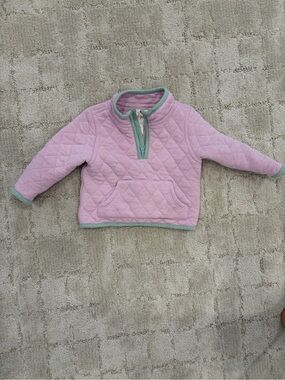 Cat & Jack Quilted Pink Pullover with Mint Trim